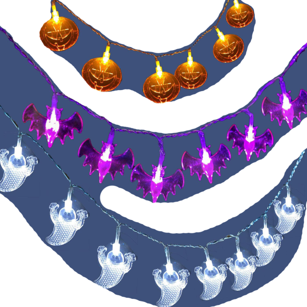 IC Halloween Fairy Lights, Halloween dekoration, 3 stk 3M 20LED