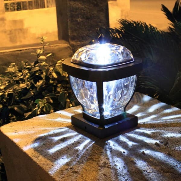 IC 2LEDs Solcellelampe Utendørs Hage Vanntett Solcelle Gjerdelys LED