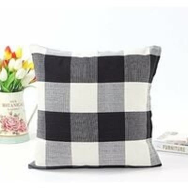 IC Geometriskt sofföverdrag, hem, vardagsrum, sovrum, heminredning, 45x45cm, 2-pack (svart vit 3-delad)