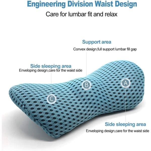 IC Minneskum Lumbar Support Ryggstøtte Pute Balansert Fasthet