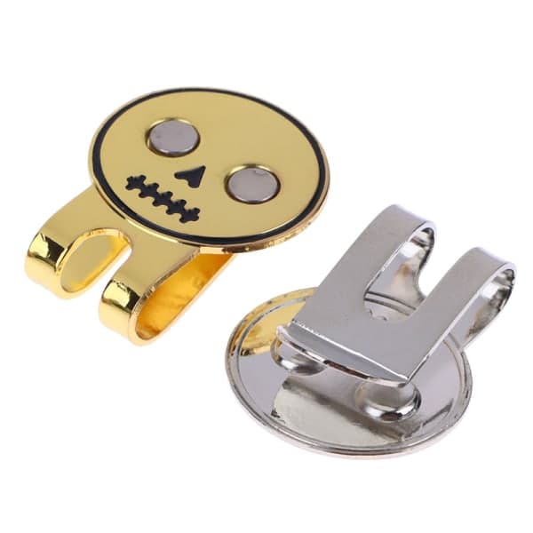 IC Bollmarkör Magnetisk Golfbollmarkör Golfboll Skalle Design Ma Guld