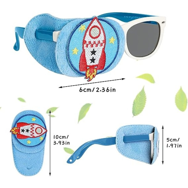 IC Vänsteröga Barnögonplåster 2 delar, Medicinskt Ögonplåster för Amblyopi Ortoptist Vuxna och Barn, Unicorn Eye Patch Covers Glasögon Ögonlappar