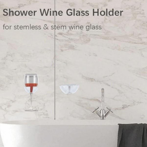 2-pack vinglashållare för bad och dusch, för öl, vinflaska, dryck