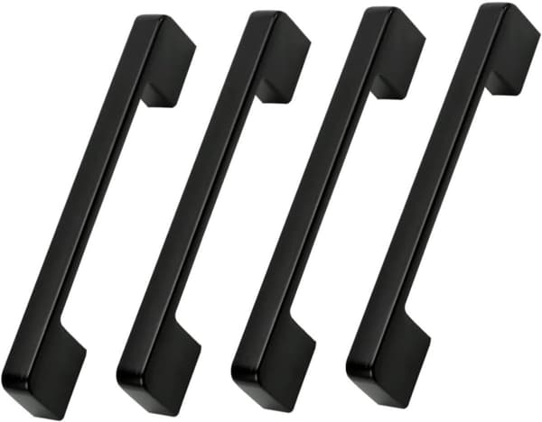 Møbelgreb, 12 stk. sort, 96 mm centerafstand, 10,5x1,2x2,2 cm, til køkkenskab
