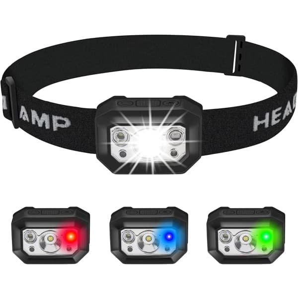 IC Genopladelig LED Pandelampe Rød Hvid Blå Grøn