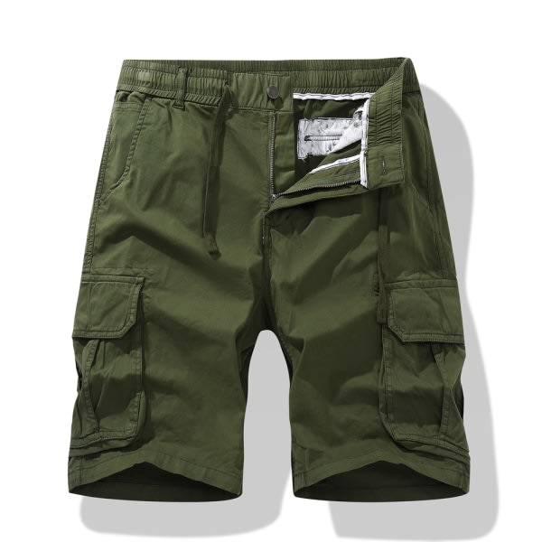 IC Shorts Herr Cargo Shorts Herr Plus Size Elastisk midja Dragsko Cargo Korta Byxor Lätt dragkedja Multi