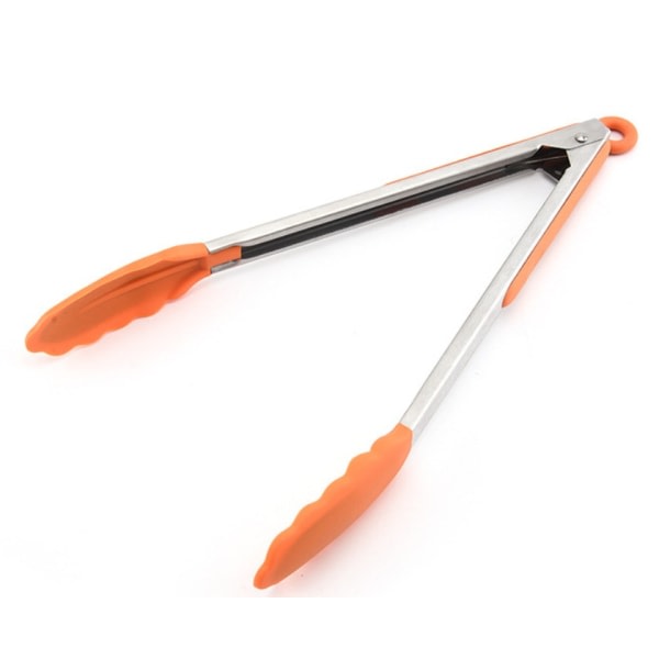 IC Bagegrej 9-tommer silikonegrilltang i rustfrit stål (9-tommer orange)