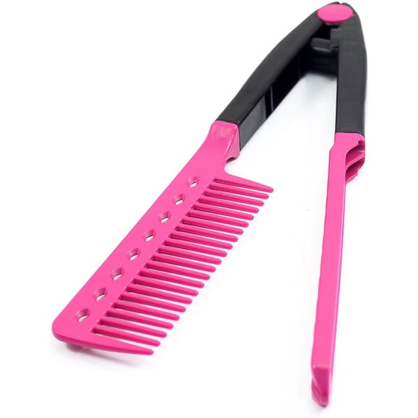 Frisör DIY Styler Hårplattång Vikbar V Shape Comb, Bla