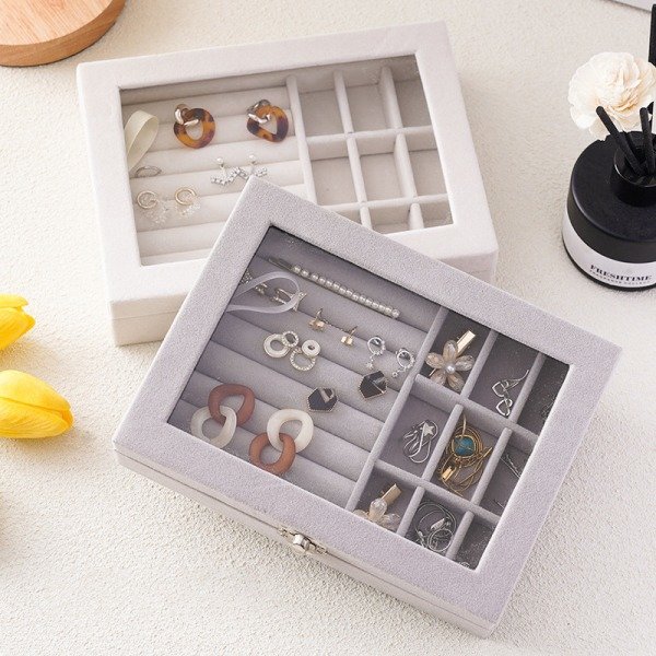 IC Mode Bärbar Smyckesorganisator Displayhållare Resa Jewell Beige
