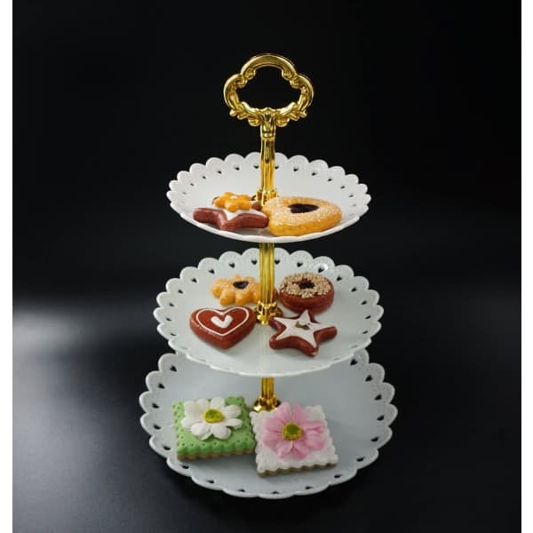 IC 3-lags Cupcake Stand, Ostebord Cupcake Dessert Stand, Metal Hvid