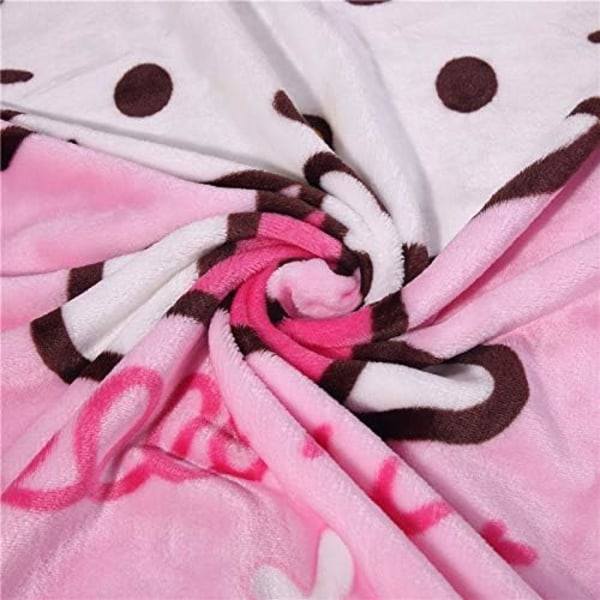 IC Kawaii Filt Flanelkast Filt Kattfilt Let Superblød Hyggelig Til Seng 55'' x 40'' (Rosa)