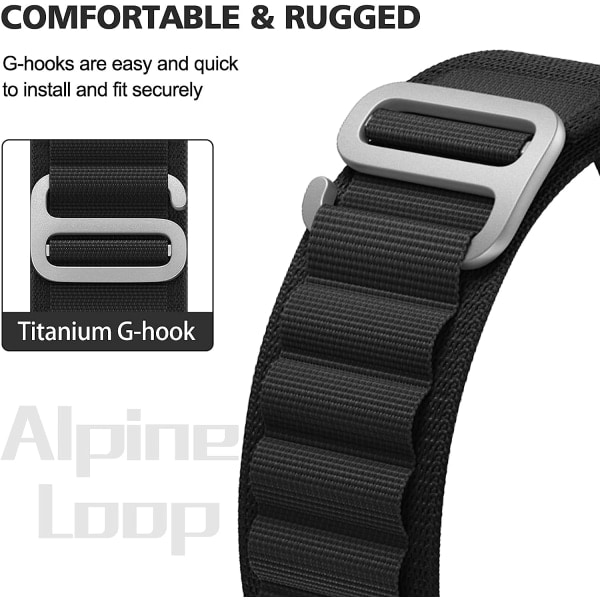 IC Kompatibelt Apple Watch Band Ultra 49mm 45mm 44mm 42mm 41mm 40mm 38mm, Robust Nylon SportsiWatch Serie 8/7/6/5/4/3/2/1/SE/Ultra Kvinner Menn