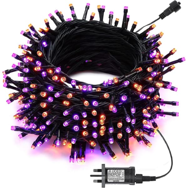 IC Orange og lilla Halloween-lys - 20 meter, 200 LED, 8 moduser