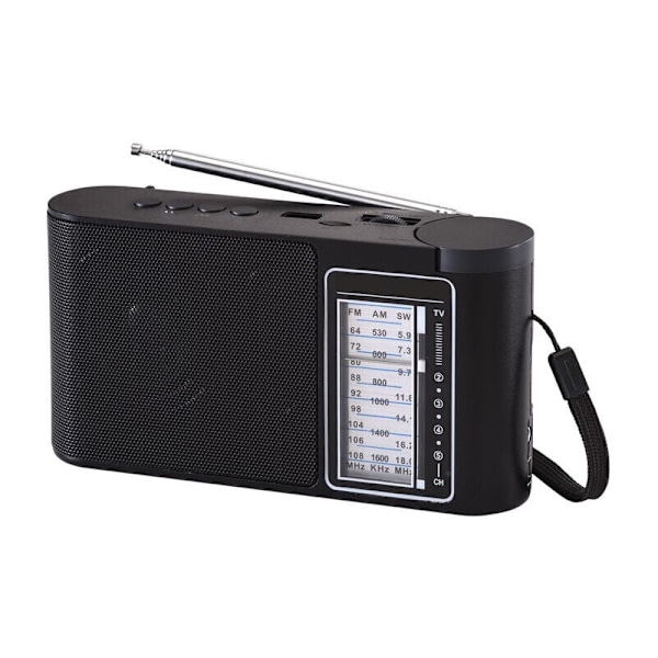 Kannettava radio, transistoriradio erinomaisella vastaanotolla ja suurella kaiuttimella, paristo- ja verkkovirralla toimiva radio senioreille, DEBUNS