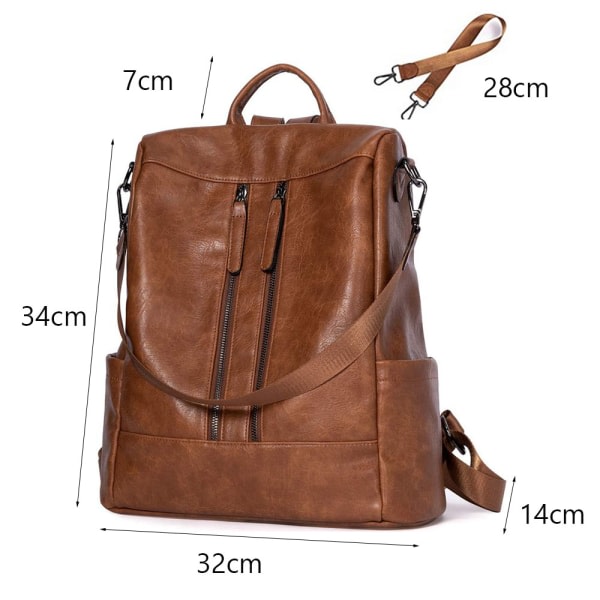 IC Ryggsäck Dam Anti Theft Läder Handväska Daypack för kvinnor