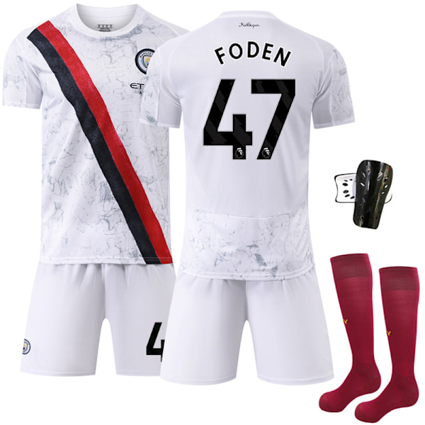 -26 ny sportdräkt 17 De Bruyne klubbfotbollströja nr 9 Haaland Manchester City bortatröja Size 47 Sock Protector #3XL