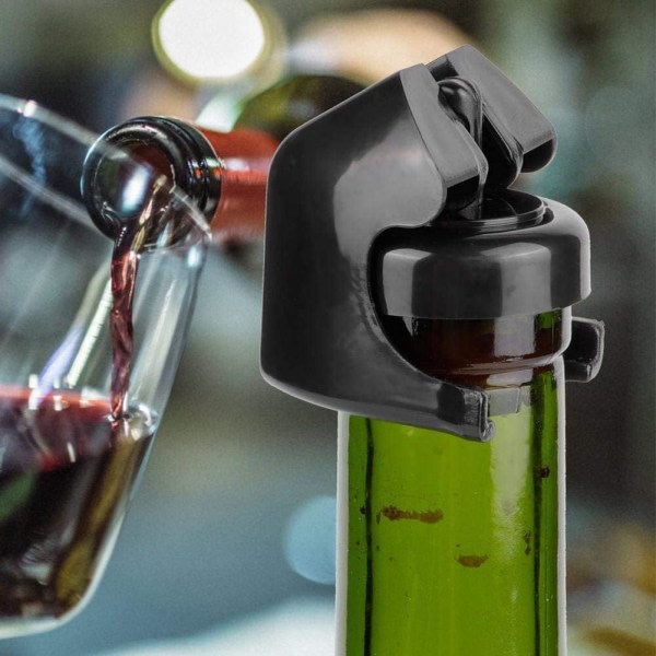 5 stk Genanvendelige Plast Vinflaske Propper med Silikon Tætning