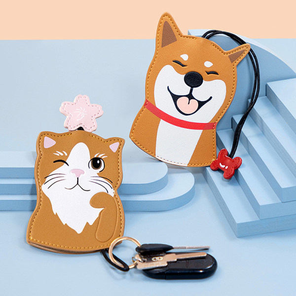 IC Creative Läder Shiba Inu Bilnyckelfodral Case Hund Hushåll K A1
