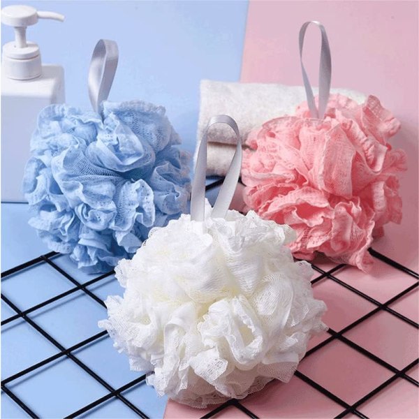 IC Duschsvamp, badboll, duschborste, exfolieringssvamp (blå/vit/rosa 3 farger)