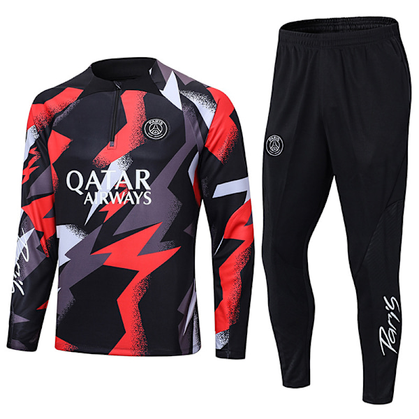 Paris Saint-Germain Liverpool Brasilien Marseille långärmad tröja vuxen barnkläder halv dragkedja träningsdräkt Red and gray camouflage color 12