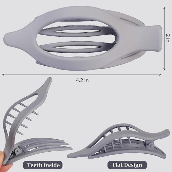 Flade hårklemmer 6 stk. Lay Down Claw Clips Franske Concord hårklemmer til tykt hår Alligator hårklemmer til tyndt hår And E E