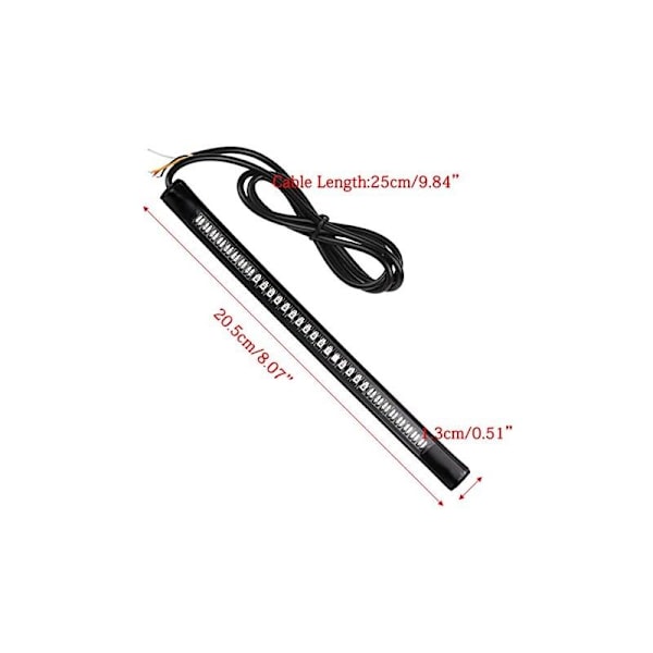 LED Lysstripe - For Motorsykkel - Brems/Blinklys - 48 LED - Universal og Fleksibel