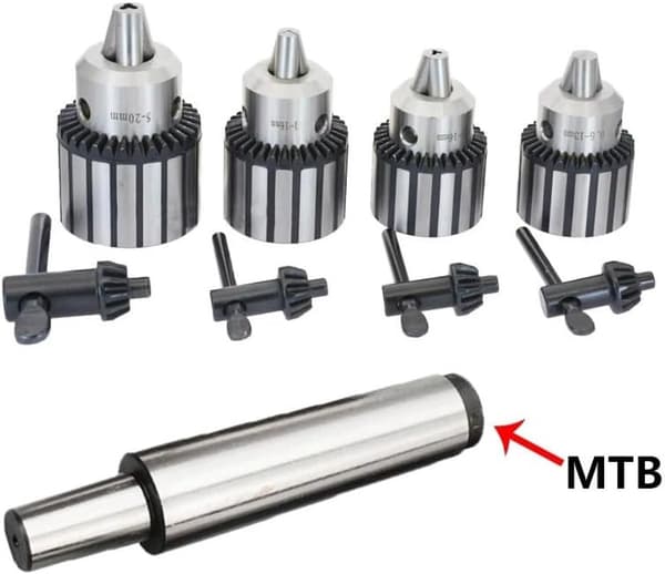 MT2-B12(1-10mm) Morse konus sæt MT1-MT4 + B10-B18 nøgler – borepatron til CNC 0.6-13mm