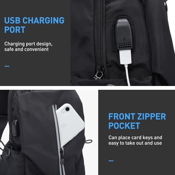 IC Crossbody Rygsæk Skuldertaske Mænd Kvinder Velegnet, Blå