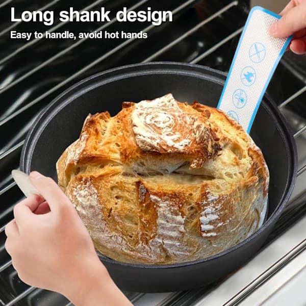 3 Pcs Silicone Baking Mat Non-Stick Bread Lifter Reusable Food Grade Bread Mat with Long Handle for Home Kitchen Black Black