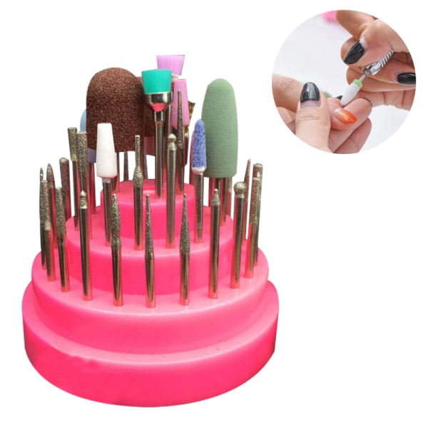 IC 45 delar Nagelborrspets Set, Diamantborr Polering Fil Nagel Rosa