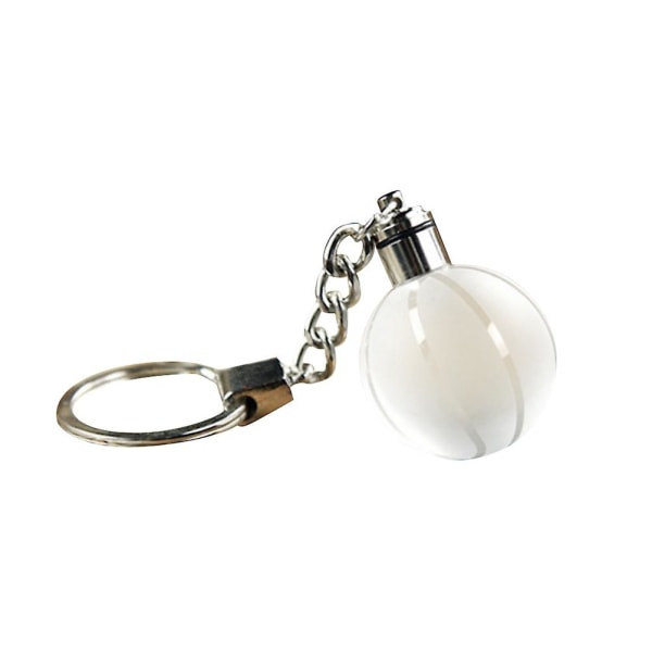 1. LED-kugle nøglering 3D Globe Lysende Basketball Form istall Nøglering Hængende Dekoration Julegave IC