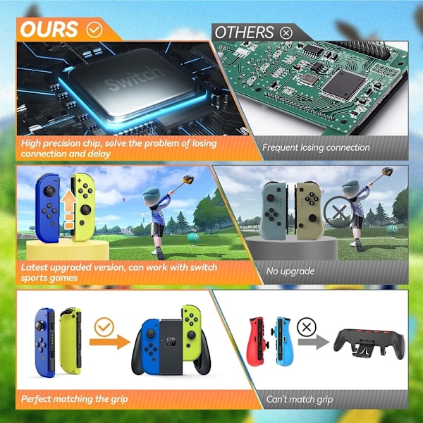 Langattomat Joy-Con -ohjaimet (vasen/oikea) pari Nintendo Switchille / OLEDille / Liite Blue Yellow