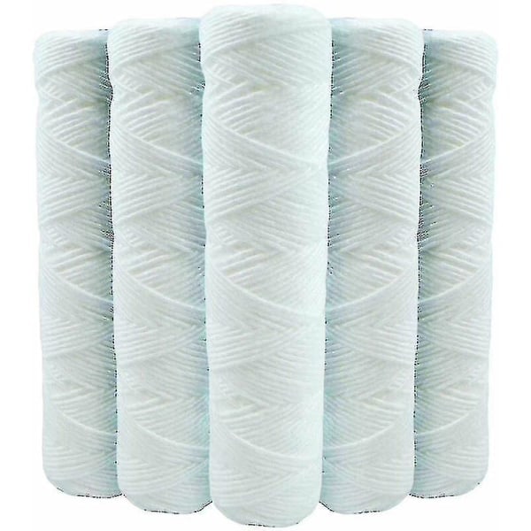 Sett med 5 spolfilterpatroner Anti-Sediment 9 3/4 tommer 3/4 - 20 mikron Kompatibel med 10 tommer filter Laget i Frankrike - Shlm