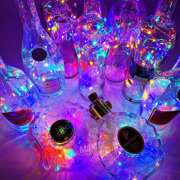 10-pack Korkflaska Fairy Lights med Stjärnor, Batteridrivna Multitrådslampor för Sovrum, Fester, Bröllop, Dekoration