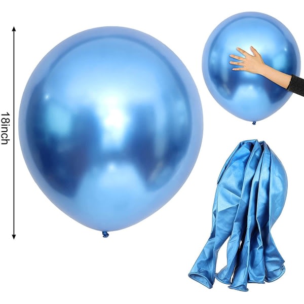 IC 18 tum * 25 blå fortykad kromlatex rund ballong,