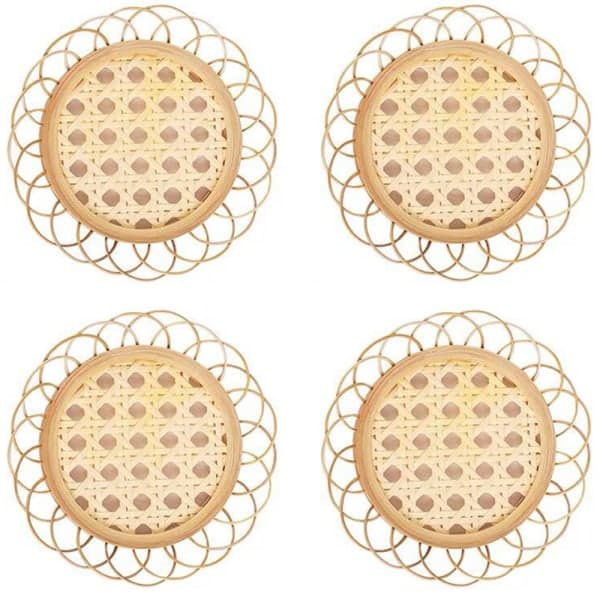 IC Håndlavede Rattan Coasters til værelsesindretning - Boho Coasters til shape2
