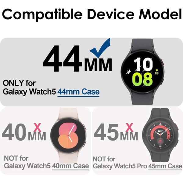 Skærmbeskyttelse og etui til Samsung Galaxy Watch 5 44mm, ramme IC
