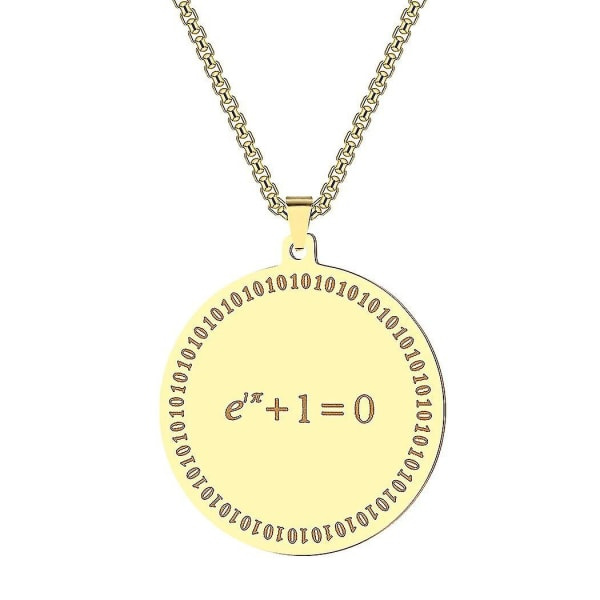 Rostfritt stål Euler S Identitet Matematik Ekvation Hänge Halsband Present Matematiska formler Smycken Kvantfysik Choker Guld-färg