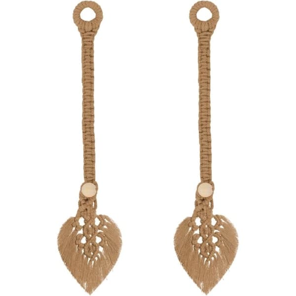 IC 2-pack Bomulls Macrame Boho Gardinband Gardinband Gardinband Brun