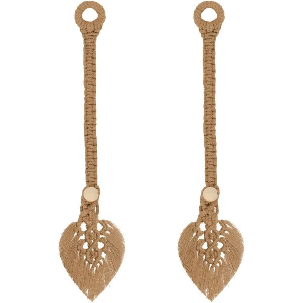 IC 2-pak Bomuld Macrame Boho Gardinbindere Gardinbindere Gardinbindere Brun
