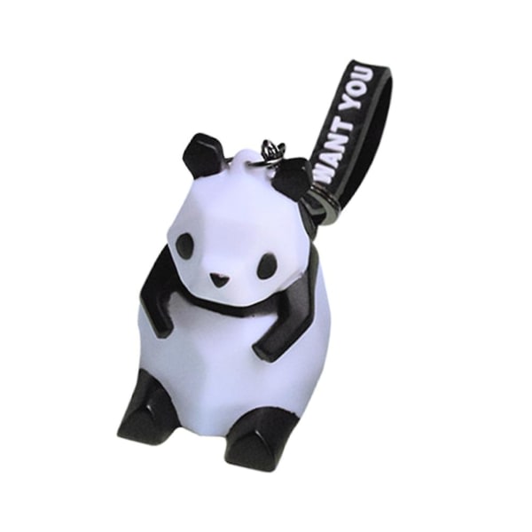 Pandaformet nøglering kreativt hængende vedhæng Prank Toy Mode Nøglering Sort IC