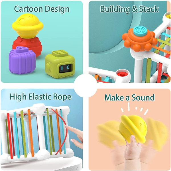 IC Montessori baby (12 stykker), Montessorispel STEM Motor færdigheter Kuber Pædagogisk form Sorteringsleksaker