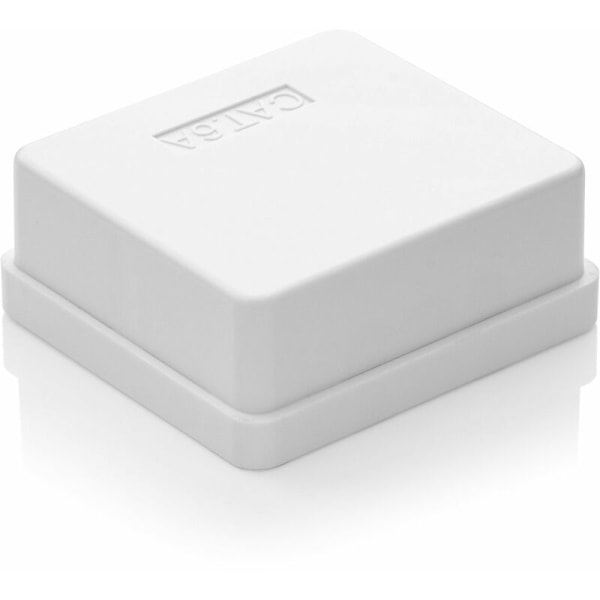 2 x CAT 6a Nettverkskontakter, 2 x RJ45 FTP-kontakter, Skjermet 10Gbit LAN Ethernet Veggmonteringskabel, Hvit