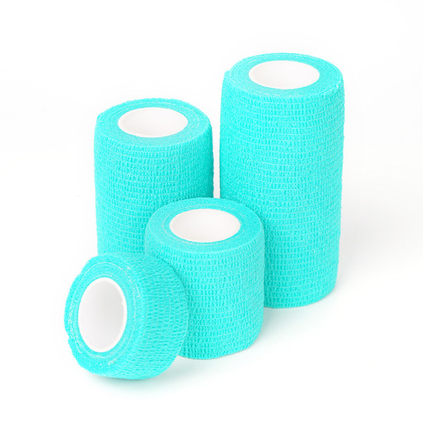 2 st färgade elastiska självhäftande sportbandage för hand och handled, bandage för att binda ko-ben och bordsben, skyddsbandage Lake Blue 7.5cm*4.5m