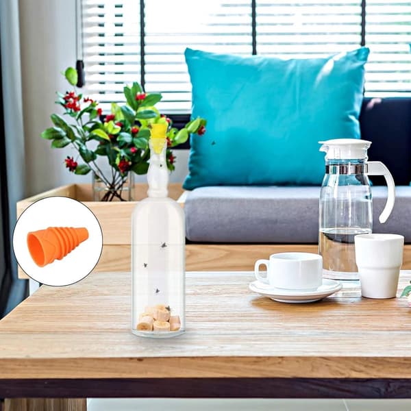 Fruktflugfälla - Bordsflugfälla, återanvändbar - Flugbete, silikonfälla - för kök, restaurang, utomhus - Gul & Orange - 2 stycken
