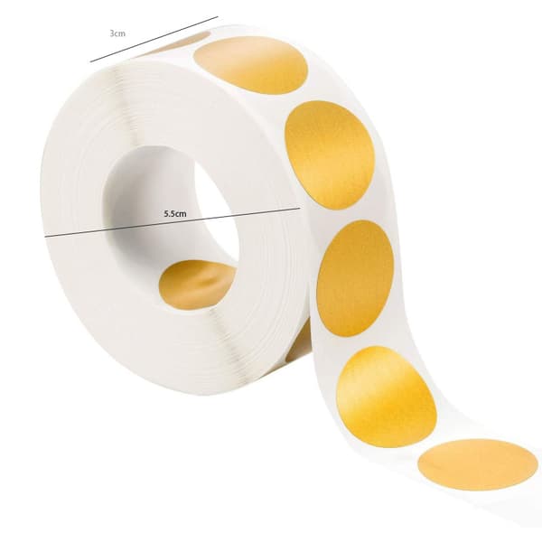 300 Skrapelodd Runde Klistremerker (Gull, 2,5 x 2,5 cm Runde) (LGL)