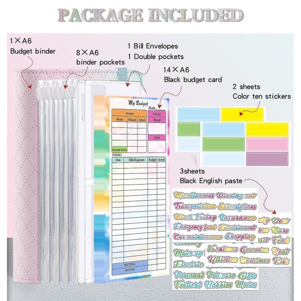 IC A6 Gradient Macaron Kontantbudgetbog