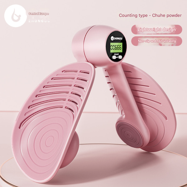 Aurora Bäckenbottentränare 2025 Ny Premium Lättviktsdesign Halkfri och Anti-kläm, 360 Graders Rotation Glänsande Lårtränare, Räknar new Pink Counting