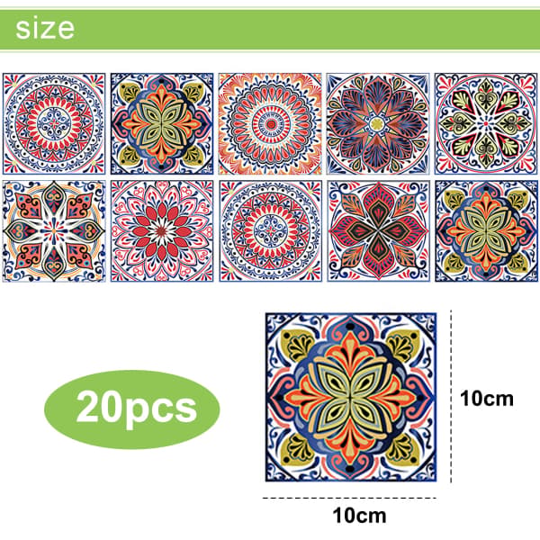 IC 2 sett Mandala-sømmer små blomster simuleringsfliser