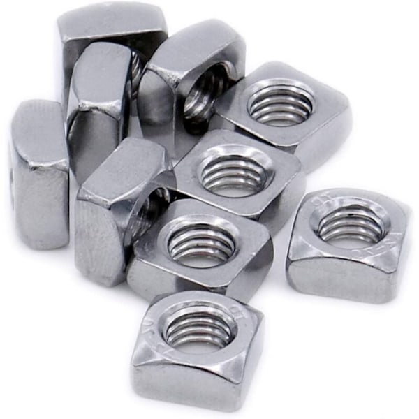 M8 (8mm) Firkantmutter (Fasettert) – Rustfritt stål (A2) (Pakke med 20)